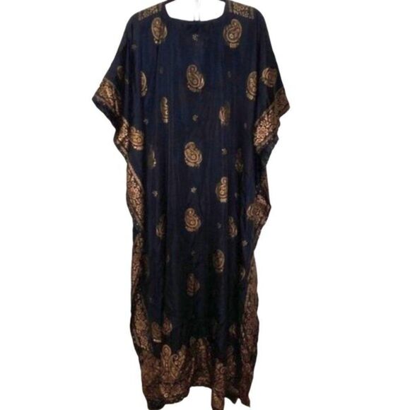 Cover Up Black w Gold Floral Medallion Cover OSFM Y - Picture 12 of 12